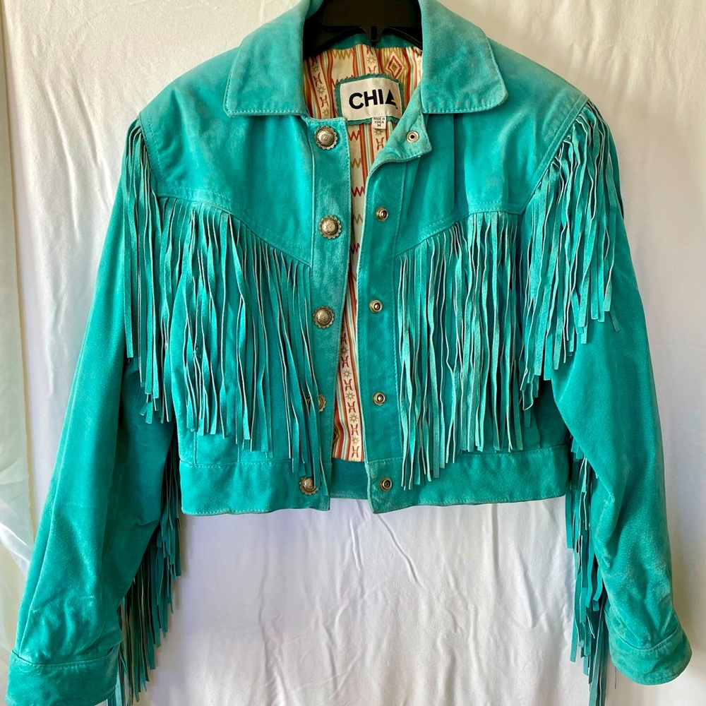Fringed jacket, Medium, green